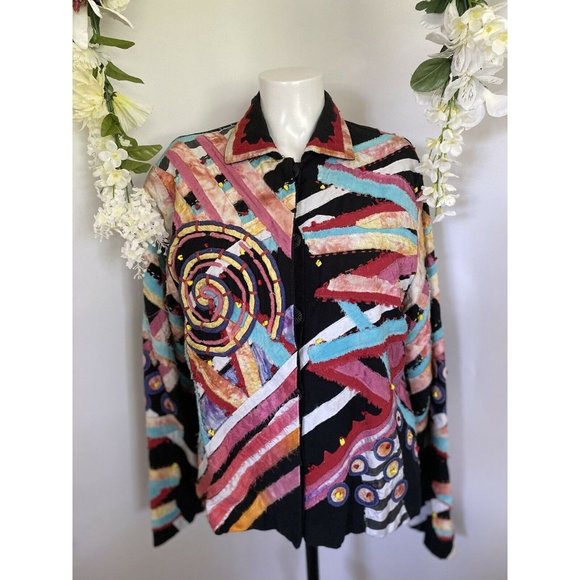 Vintage Sandy Starkman Art to Wear Jacket Womens M - Picture 6 of 12